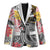 Japanese Samurai Warrior Blazer Colorful Polynesian Tattoo Style - Polynesian Pride
