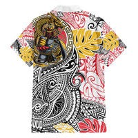 Japanese Samurai Warrior Family Matching Long Sleeve Bodycon Dress and Hawaiian Shirt Colorful Polynesian Tattoo Style LT9 - Polynesian Pride