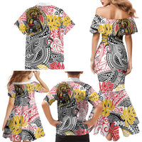 Japanese Samurai Warrior Family Matching Mermaid Dress and Hawaiian Shirt Colorful Polynesian Tattoo Style LT9 - Polynesian Pride