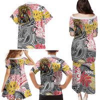 Japanese Samurai Warrior Family Matching Puletasi and Hawaiian Shirt Colorful Polynesian Tattoo Style LT9 - Polynesian Pride