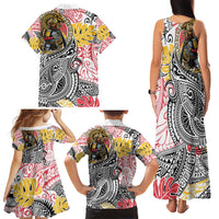 Japanese Samurai Warrior Family Matching Tank Maxi Dress and Hawaiian Shirt Colorful Polynesian Tattoo Style LT9 - Polynesian Pride