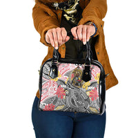 Japanese Samurai Warrior Shoulder Handbag Colorful Polynesian Tattoo Style