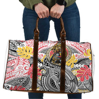 Japanese Samurai Warrior Travel Bag Colorful Polynesian Tattoo Style LT9 White - Polynesian Pride