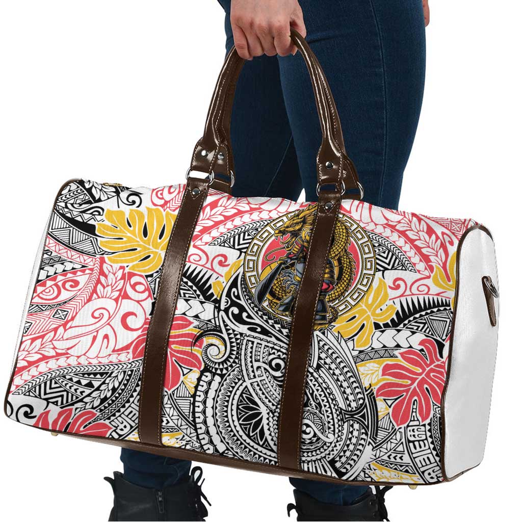 Japanese Samurai Warrior Travel Bag Colorful Polynesian Tattoo Style LT9 - Polynesian Pride