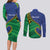 Solomon Islands Independence Day 1978 Personalised Couples Matching Long Sleeve Bodycon Dress and Long Sleeve Button Shirt Polynesian Pattern with Flag Style