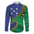 Solomon Islands Independence Day 1978 Personalised Family Matching Long Sleeve Bodycon Dress and Hawaiian Shirt Polynesian Pattern with Flag Style