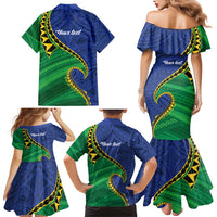 Solomon Islands Independence Day 1978 Personalised Family Matching Mermaid Dress and Hawaiian Shirt Polynesian Pattern with Flag Style LT9 - Polynesian Pride