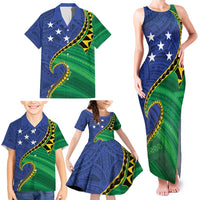 Solomon Islands Independence Day 1978 Personalised Family Matching Tank Maxi Dress and Hawaiian Shirt Polynesian Pattern with Flag Style LT9 - Polynesian Pride
