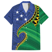 Solomon Islands Independence Day 1978 Personalised Hawaiian Shirt Polynesian Pattern with Flag Style LT9 Blue - Polynesian Pride