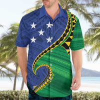 Solomon Islands Independence Day 1978 Personalised Hawaiian Shirt Polynesian Pattern with Flag Style LT9 - Polynesian Pride