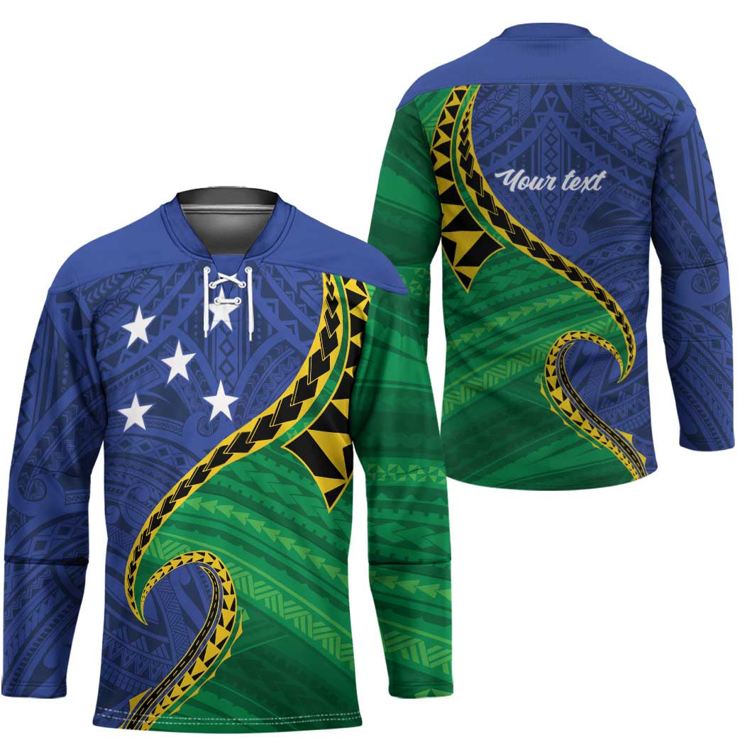 Solomon Islands Independence Day 1978 Personalised Hockey Jersey Polynesian Pattern with Flag Style LT9 - Polynesian Pride