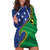 Solomon Islands Independence Day 1978 Personalised Hoodie Dress Polynesian Pattern with Flag Style