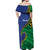 Solomon Islands Independence Day 1978 Personalised Off Shoulder Maxi Dress Polynesian Pattern with Flag Style
