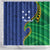 Solomon Islands Independence Day 1978 Personalised Shower Curtain Polynesian Pattern with Flag Style