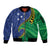 Solomon Islands Independence Day 1978 Personalised Sleeve Zip Bomber Jacket Polynesian Pattern with Flag Style