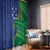 Solomon Islands Independence Day 1978 Personalised Window Curtain Polynesian Pattern with Flag Style