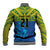 Solomon Islands Rugby Custom Baseball Jacket Simple Coat of arm Polynesian Pattern