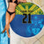 Solomon Islands Rugby Custom Beach Blanket Simple Coat of arm Polynesian Pattern