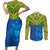 Solomon Islands Rugby Custom Couples Matching Short Sleeve Bodycon Dress and Long Sleeve Button Shirt Simple Coat of arm Polynesian Pattern