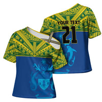 Solomon Islands Rugby Custom Cross Shoulder Shirt Simple Coat of arm Polynesian Pattern LT9 - Polynesian Pride