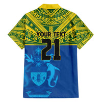 Solomon Islands Rugby Custom Family Matching Long Sleeve Bodycon Dress and Hawaiian Shirt Simple Coat of arm Polynesian Pattern LT9 - Polynesian Pride