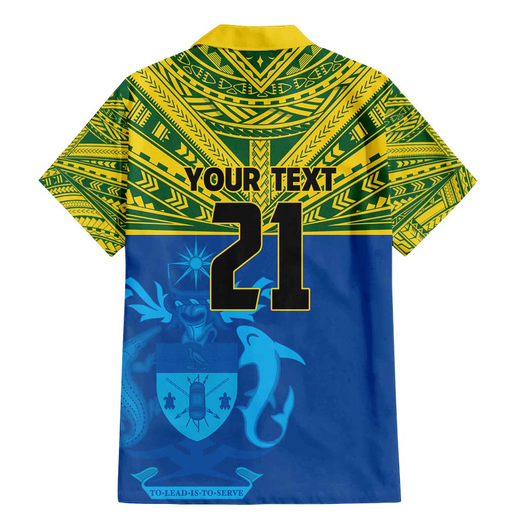 Solomon Islands Rugby Custom Family Matching Mermaid Dress and Hawaiian Shirt Simple Coat of arm Polynesian Pattern LT9 - Polynesian Pride
