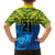 Solomon Islands Rugby Custom Family Matching Off The Shoulder Long Sleeve Dress and Hawaiian Shirt Simple Coat of arm Polynesian Pattern