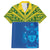 Solomon Islands Rugby Custom Family Matching Off The Shoulder Long Sleeve Dress and Hawaiian Shirt Simple Coat of arm Polynesian Pattern