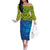 Solomon Islands Rugby Custom Family Matching Off The Shoulder Long Sleeve Dress and Hawaiian Shirt Simple Coat of arm Polynesian Pattern