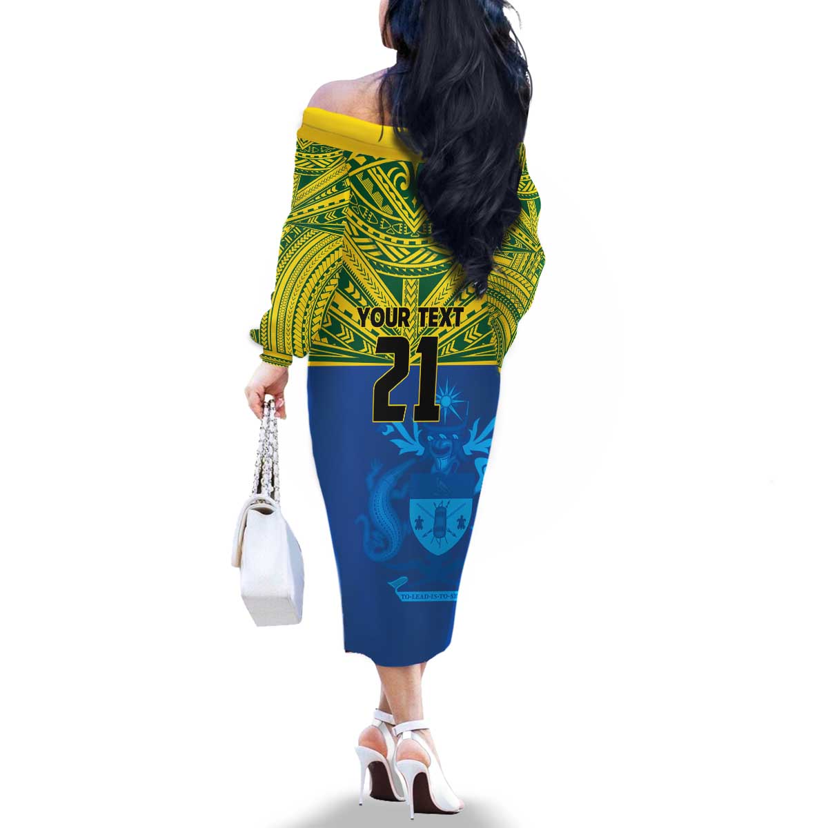 Solomon Islands Rugby Custom Family Matching Off The Shoulder Long Sleeve Dress and Hawaiian Shirt Simple Coat of arm Polynesian Pattern LT9 - Polynesian Pride