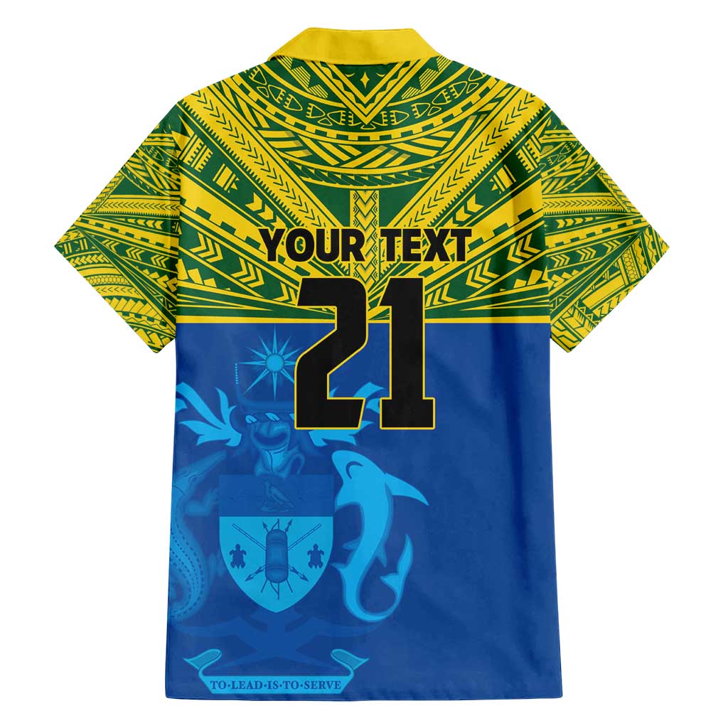 Solomon Islands Rugby Custom Family Matching Off Shoulder Maxi Dress and Hawaiian Shirt Simple Coat of arm Polynesian Pattern LT9 - Polynesian Pride