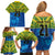 Solomon Islands Rugby Custom Family Matching Off Shoulder Short Dress and Hawaiian Shirt Simple Coat of arm Polynesian Pattern