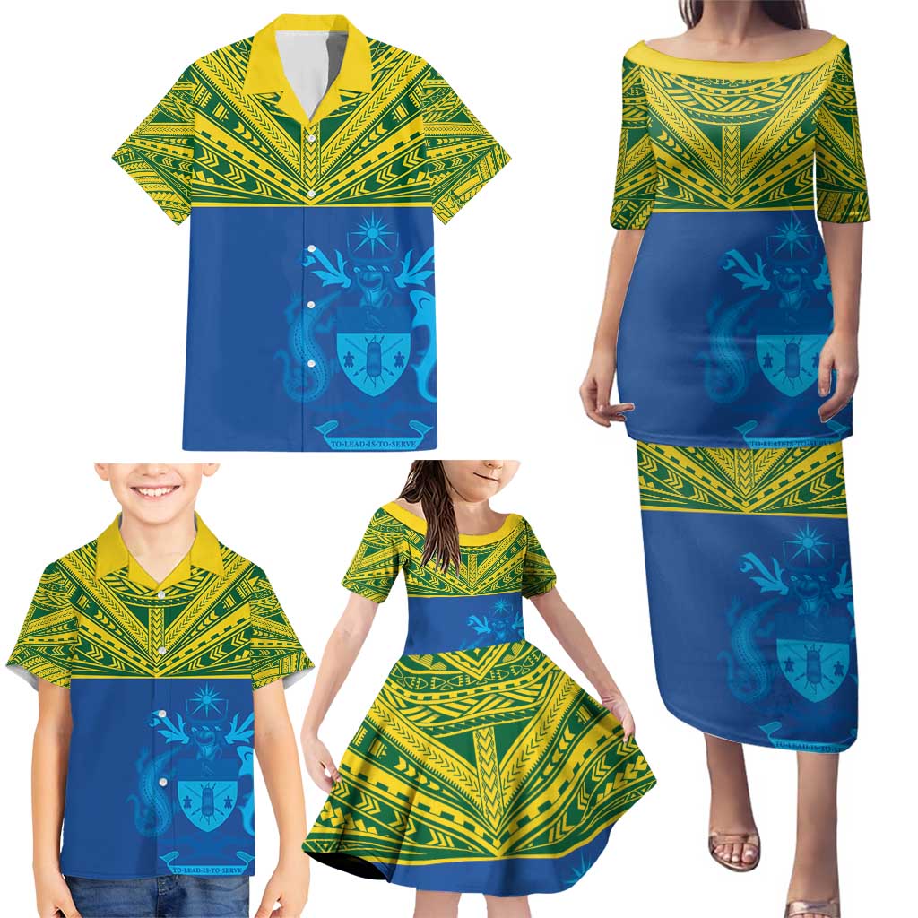 Solomon Islands Rugby Custom Family Matching Puletasi and Hawaiian Shirt Simple Coat of arm Polynesian Pattern LT9 - Polynesian Pride