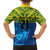 Solomon Islands Rugby Custom Family Matching Short Sleeve Bodycon Dress and Hawaiian Shirt Simple Coat of arm Polynesian Pattern