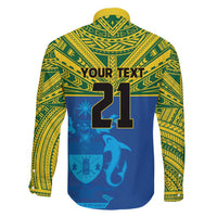 Solomon Islands Rugby Custom Family Matching Summer Maxi Dress and Hawaiian Shirt Simple Coat of arm Polynesian Pattern LT9 - Polynesian Pride