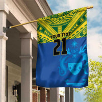 Solomon Islands Rugby Custom Garden Flag Simple Coat of arm Polynesian Pattern LT9 House Flag Gold - Polynesian Pride