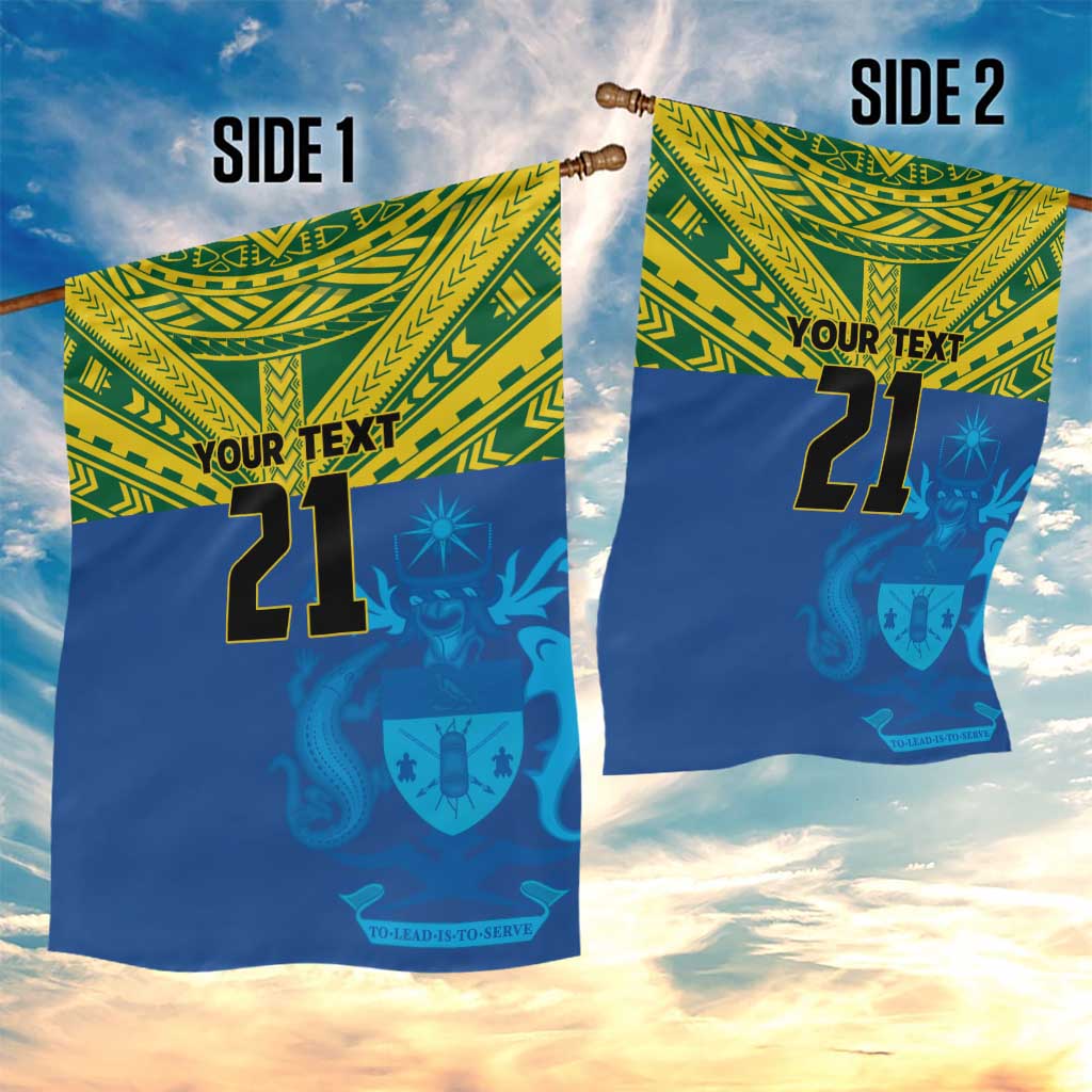 Solomon Islands Rugby Custom Garden Flag Simple Coat of arm Polynesian Pattern LT9 - Polynesian Pride