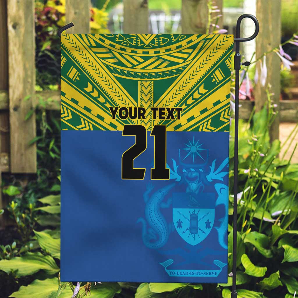 Solomon Islands Rugby Custom Garden Flag Simple Coat of arm Polynesian Pattern LT9 Garden Flag Gold - Polynesian Pride