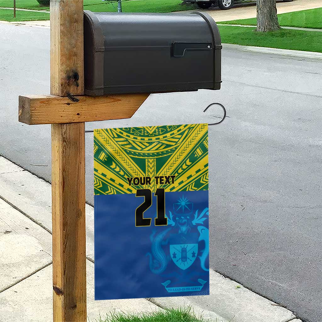 Solomon Islands Rugby Custom Garden Flag Simple Coat of arm Polynesian Pattern LT9 - Polynesian Pride