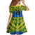 Solomon Islands Rugby Custom Kid Short Sleeve Dress Simple Coat of arm Polynesian Pattern