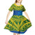 Solomon Islands Rugby Custom Kid Short Sleeve Dress Simple Coat of arm Polynesian Pattern