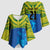 Solomon Islands Rugby Custom Kimono Sleeve Blouse Simple Coat of arm Polynesian Pattern - Polynesian Pride