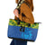 Solomon Islands Rugby Custom Leather Tote Bag Simple Coat of arm Polynesian Pattern