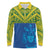 Solomon Islands Rugby Custom Long Sleeve Polo Shirt Simple Coat of arm Polynesian Pattern