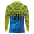Solomon Islands Rugby Custom Long Sleeve Polo Shirt Simple Coat of arm Polynesian Pattern