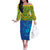 Solomon Islands Rugby Custom Off The Shoulder Long Sleeve Dress Simple Coat of arm Polynesian Pattern