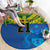 Solomon Islands Rugby Custom Round Carpet Simple Coat of arm Polynesian Pattern