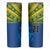 Solomon Islands Rugby Custom Skinny Tumbler Simple Coat of arm Polynesian Pattern