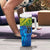 Solomon Islands Rugby Custom Tumbler With Handle Simple Coat of arm Polynesian Pattern