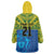 Solomon Islands Rugby Custom Wearable Blanket Hoodie Simple Coat of arm Polynesian Pattern